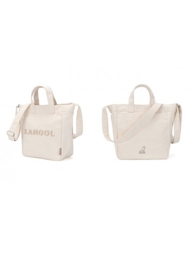 Kangol Fluffy Logo Canvas Totebag- Ivory 3792